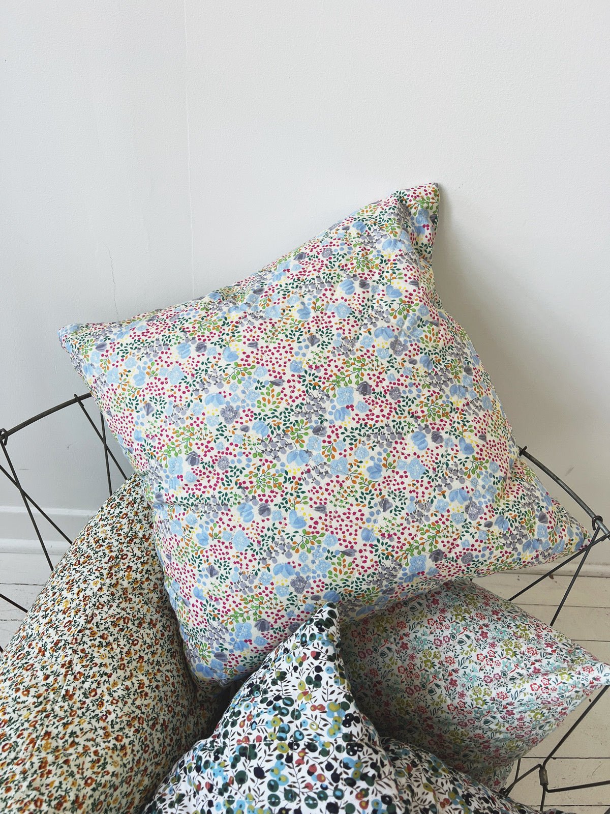 Down Filled Ditsy Floral Printed Pillow - Spring Sweet