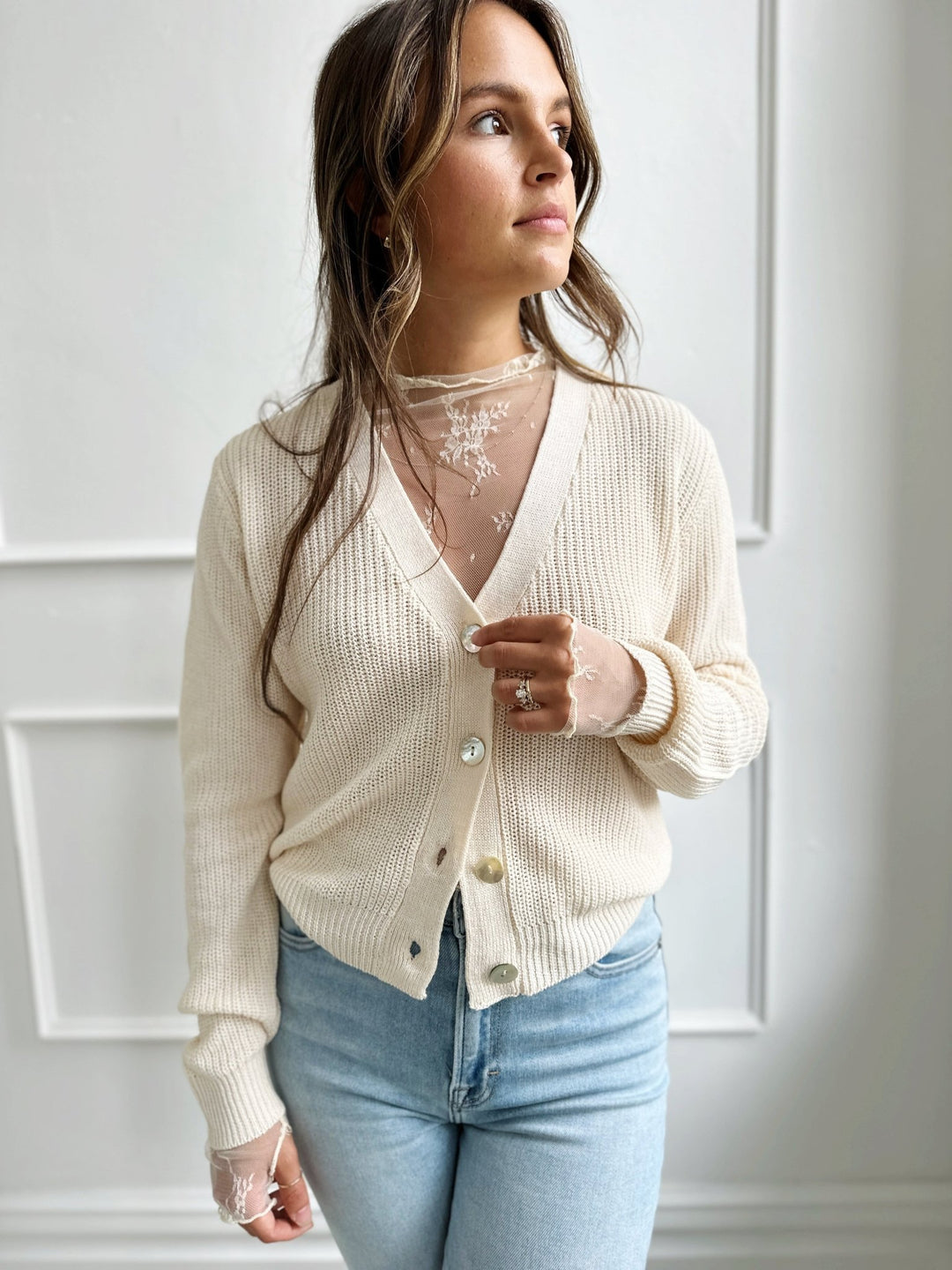 Easy Knit Cropped Cardigan - Spring Sweet