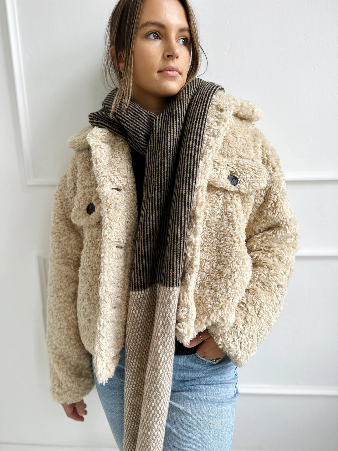Faux Sherpa Jacket - Spring Sweet