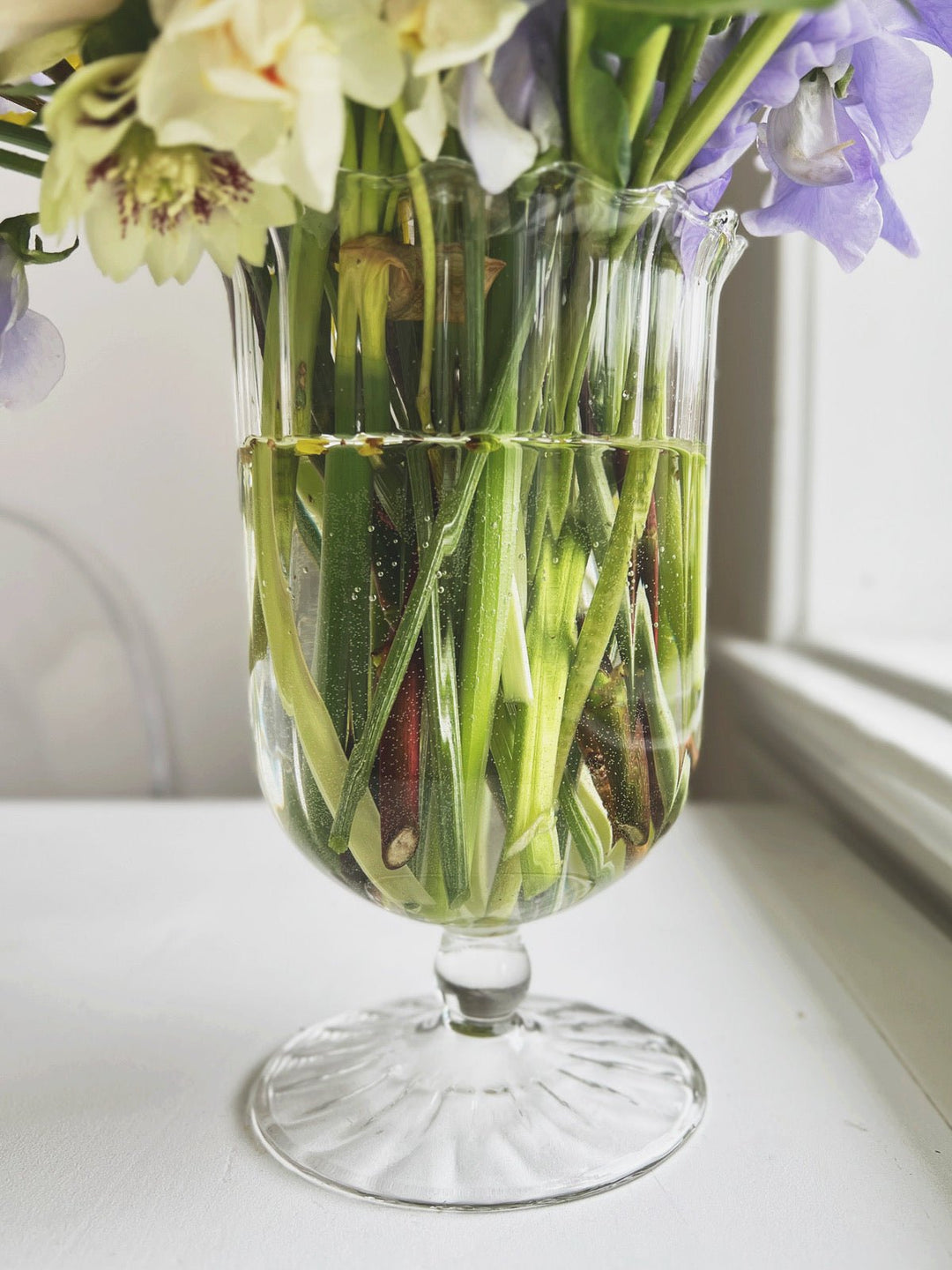 Glass Pedestal Vase - Spring Sweet