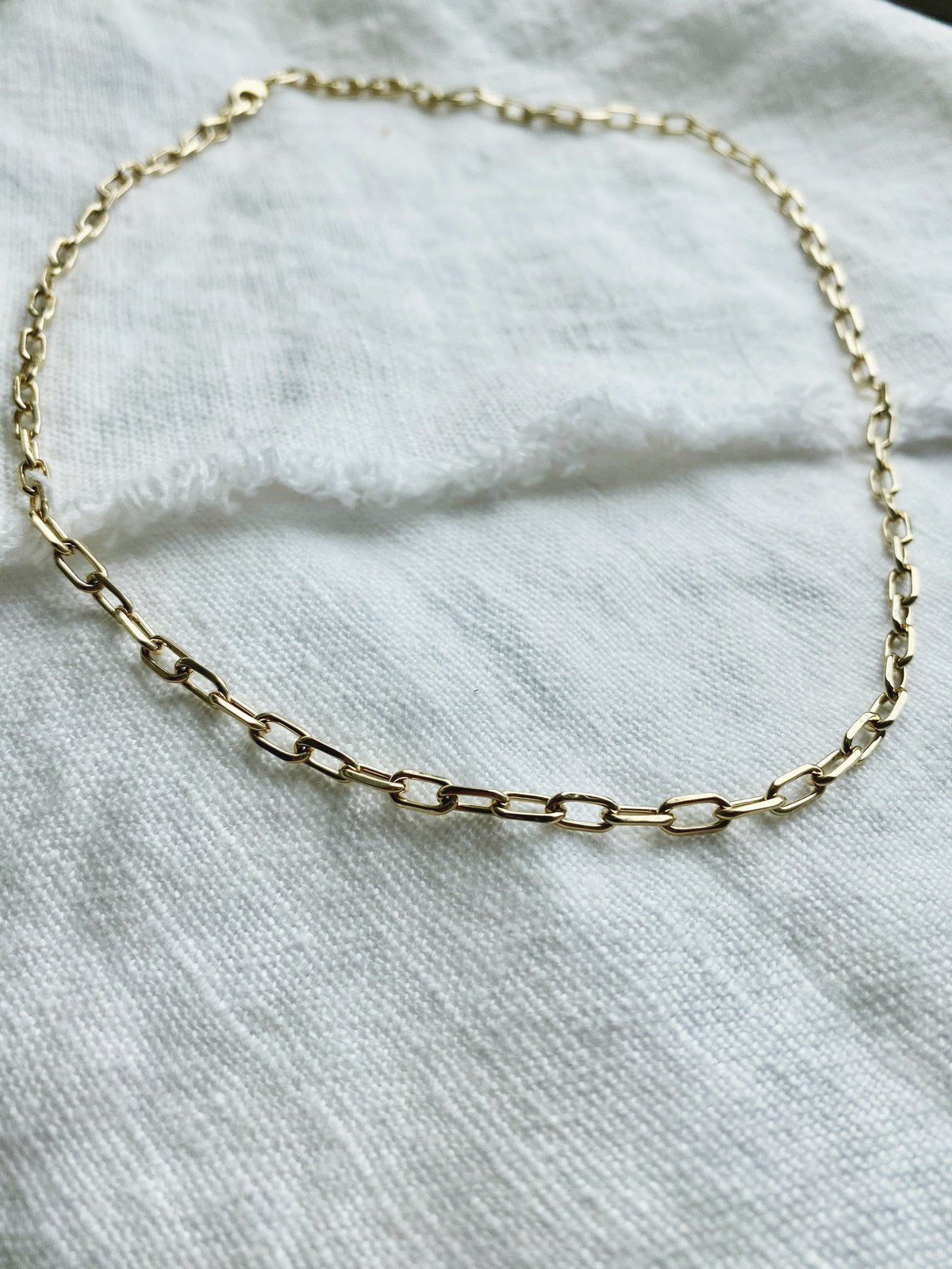 Greta Chain Necklace, Gold Plated - Spring Sweet