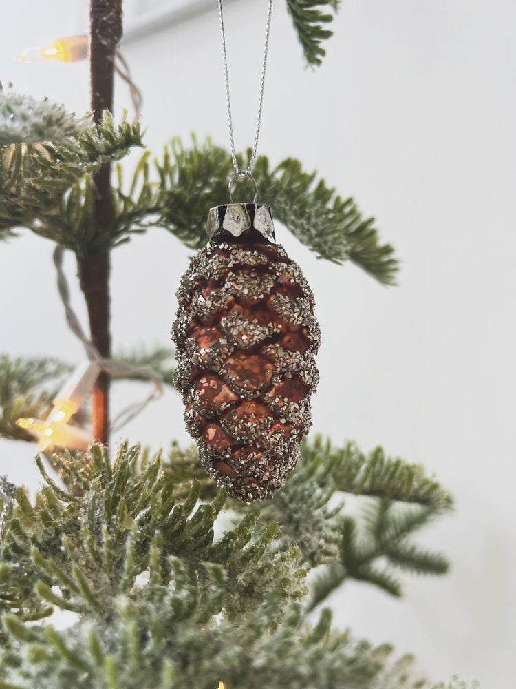 Hand-Painted Glass Pinecone Ornament - Spring Sweet