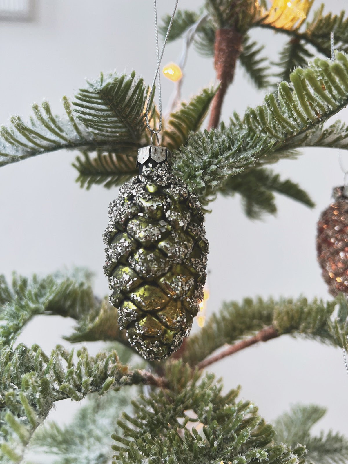 Hand-Painted Glass Pinecone Ornament - Spring Sweet