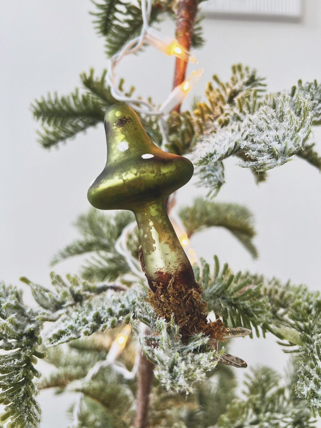 Hand-Painted Mercury Glass Mushroom Ornament - Spring Sweet