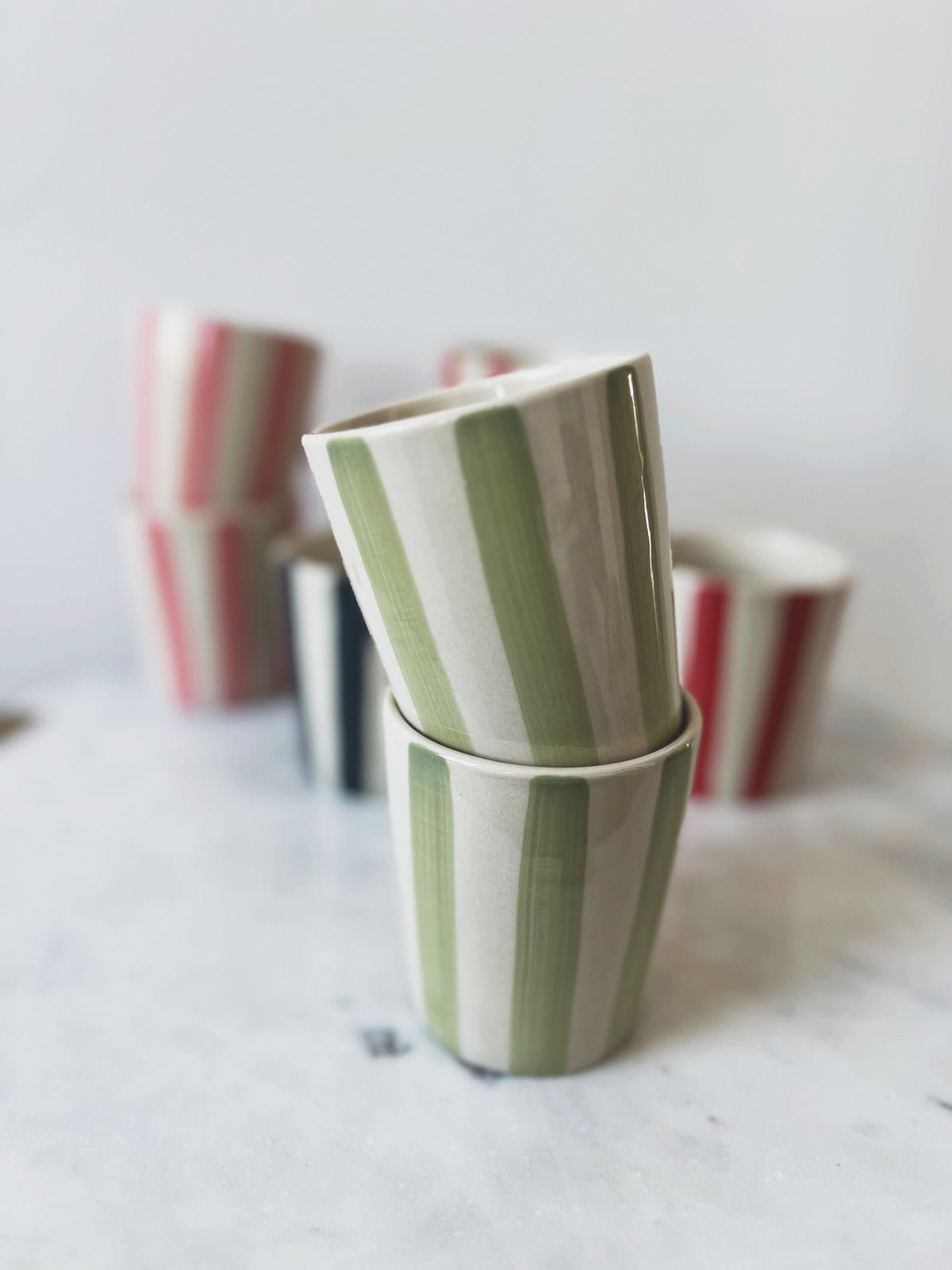 Hand-Painted Stoneware Cup - Spring Sweet