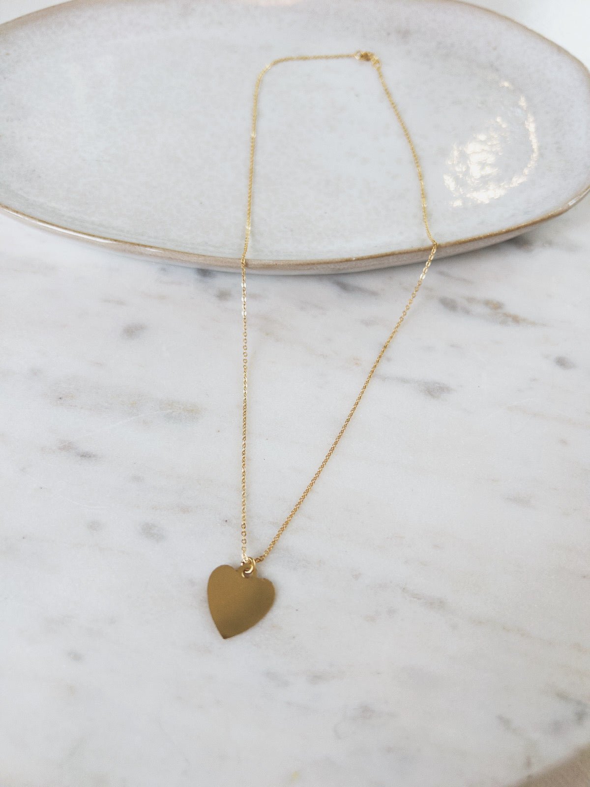 Heart Charm Necklace, Gold Filled - Spring Sweet