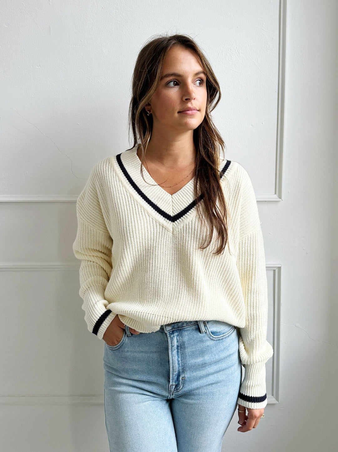 Ivy League Knit Sweater - Spring Sweet