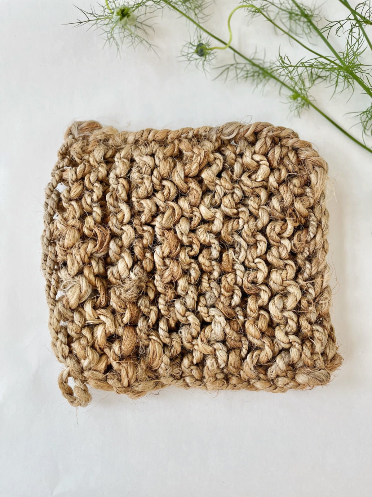 jute plant pot holder Jute Crocheted Pot Holder