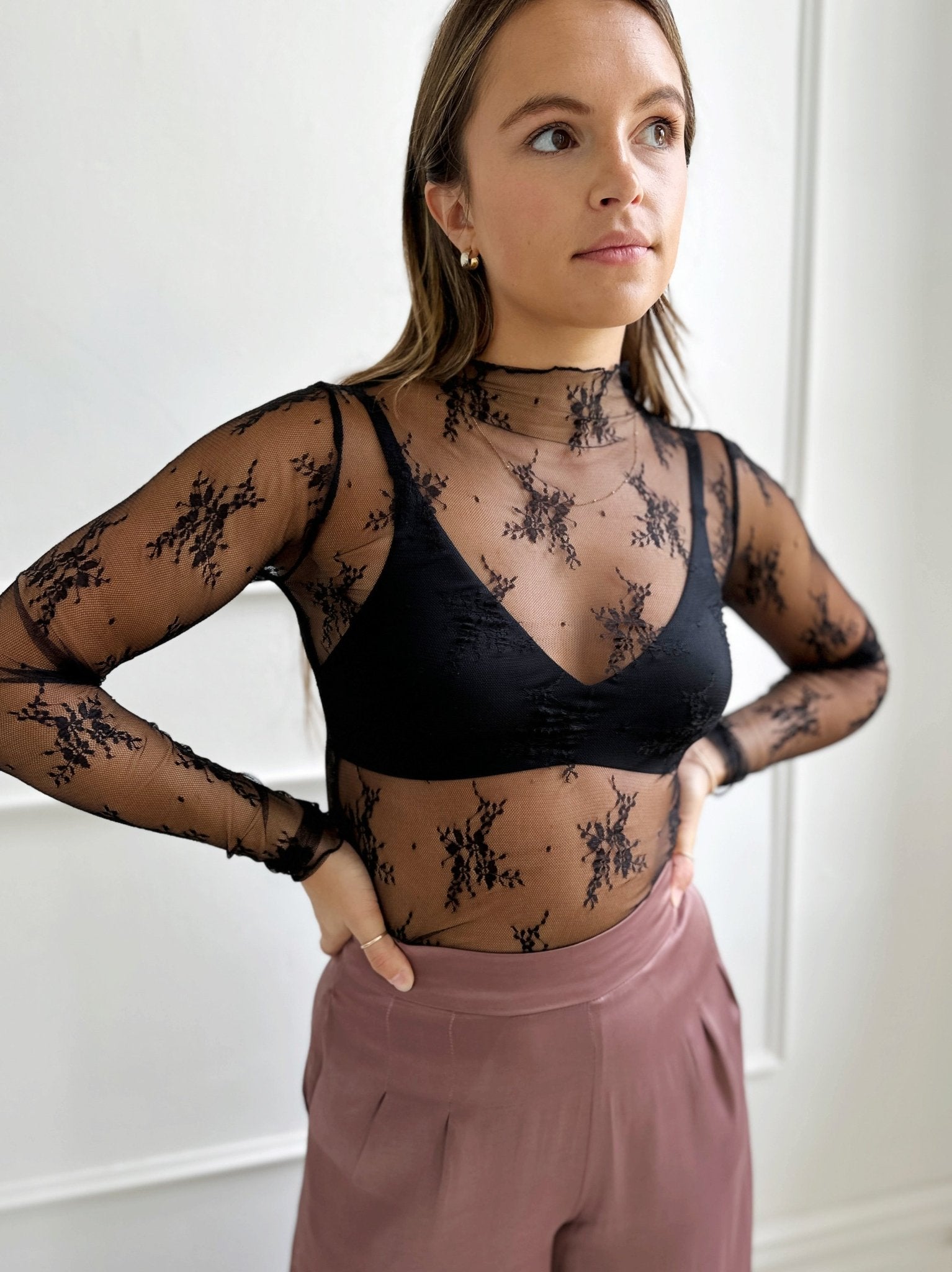 Long Sleeve Lace Overlay - Spring Sweet