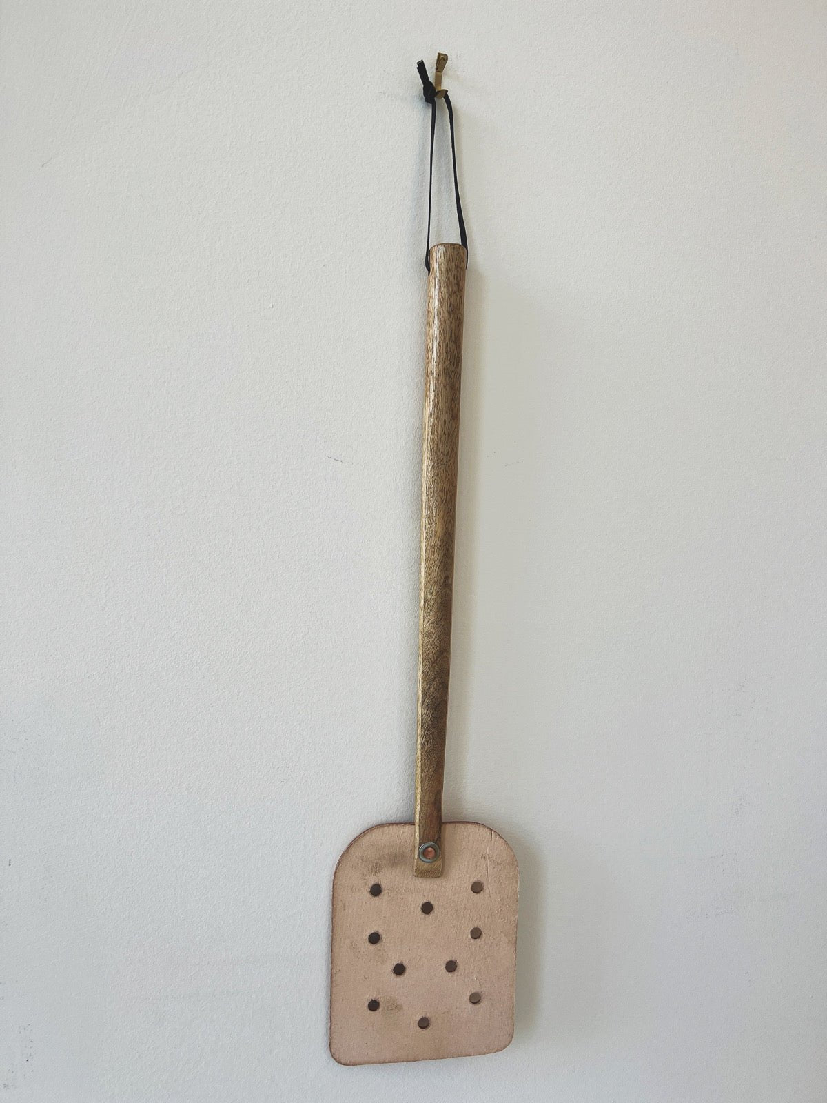 Mango Wood Leather Fly Swatter - Spring Sweet