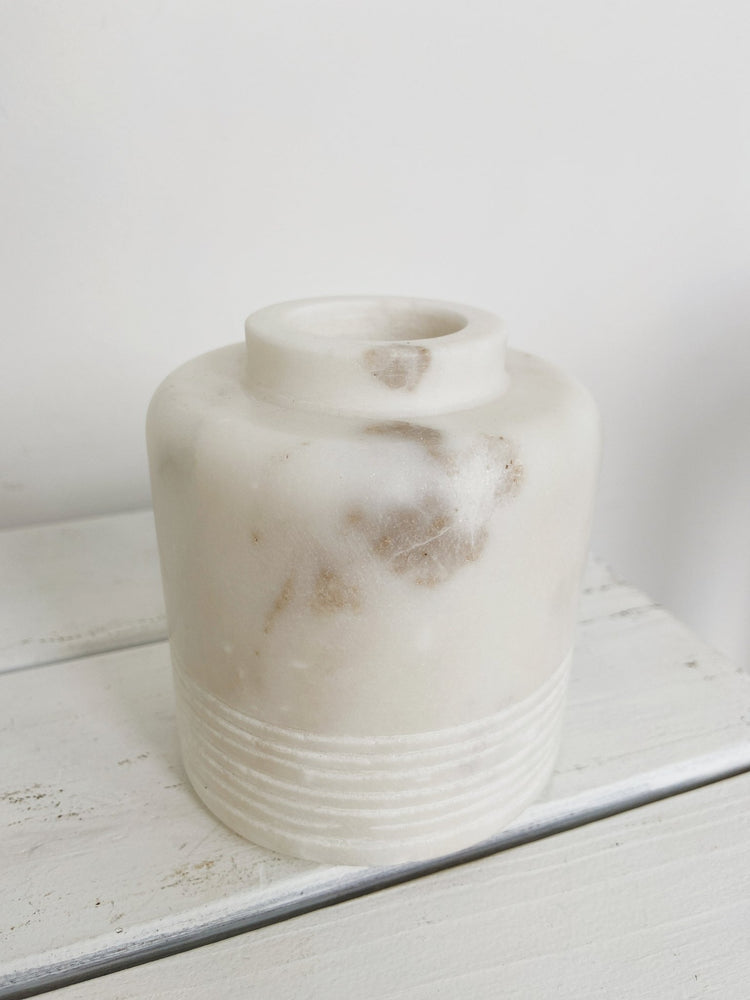 Marble Vase w/ Carved Pattern - Spring Sweet