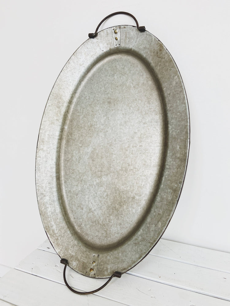 Metal Oval Tray w/ Handles - Spring Sweet