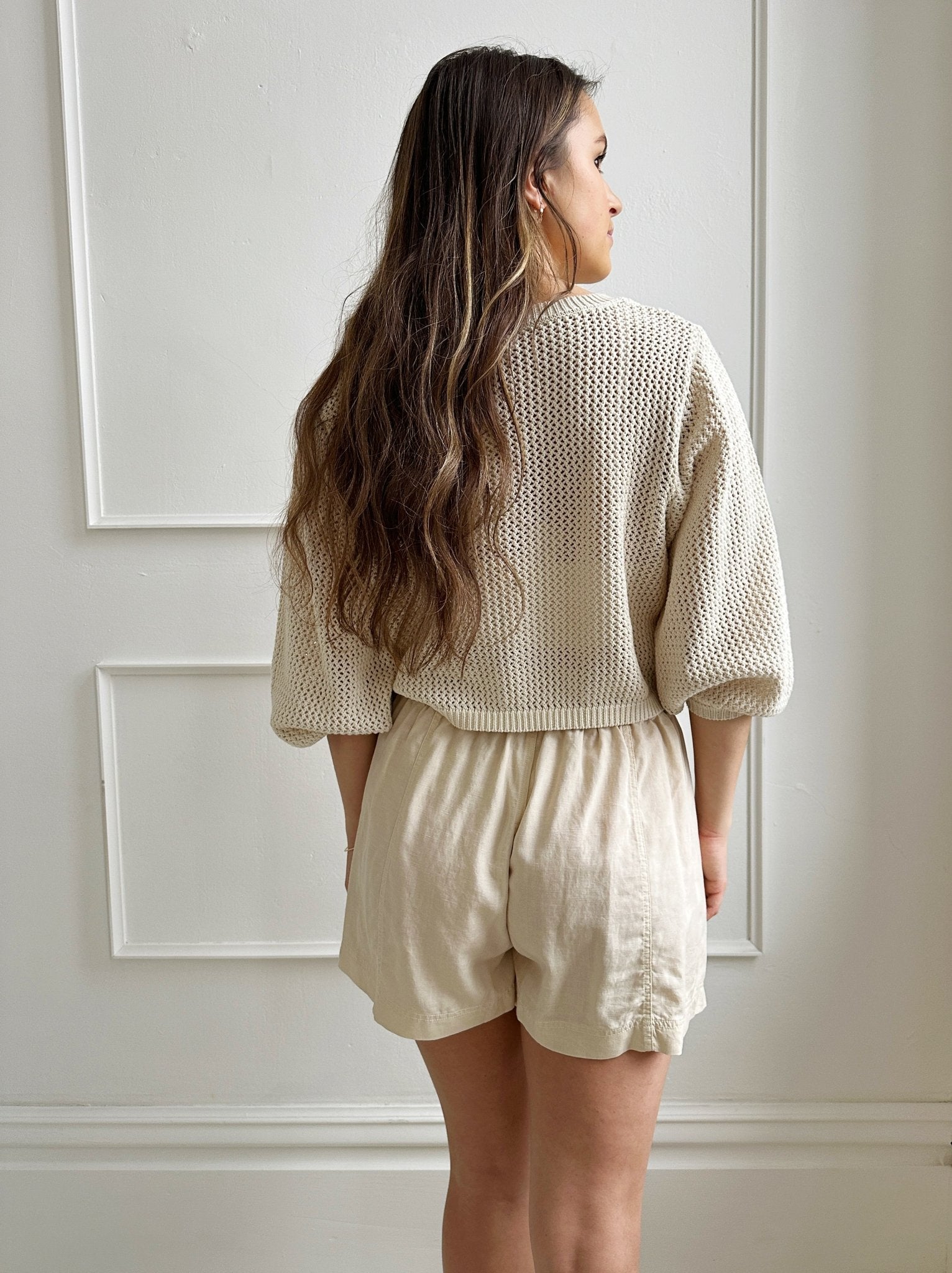 Open Knit Cropped Sweater - Spring Sweet