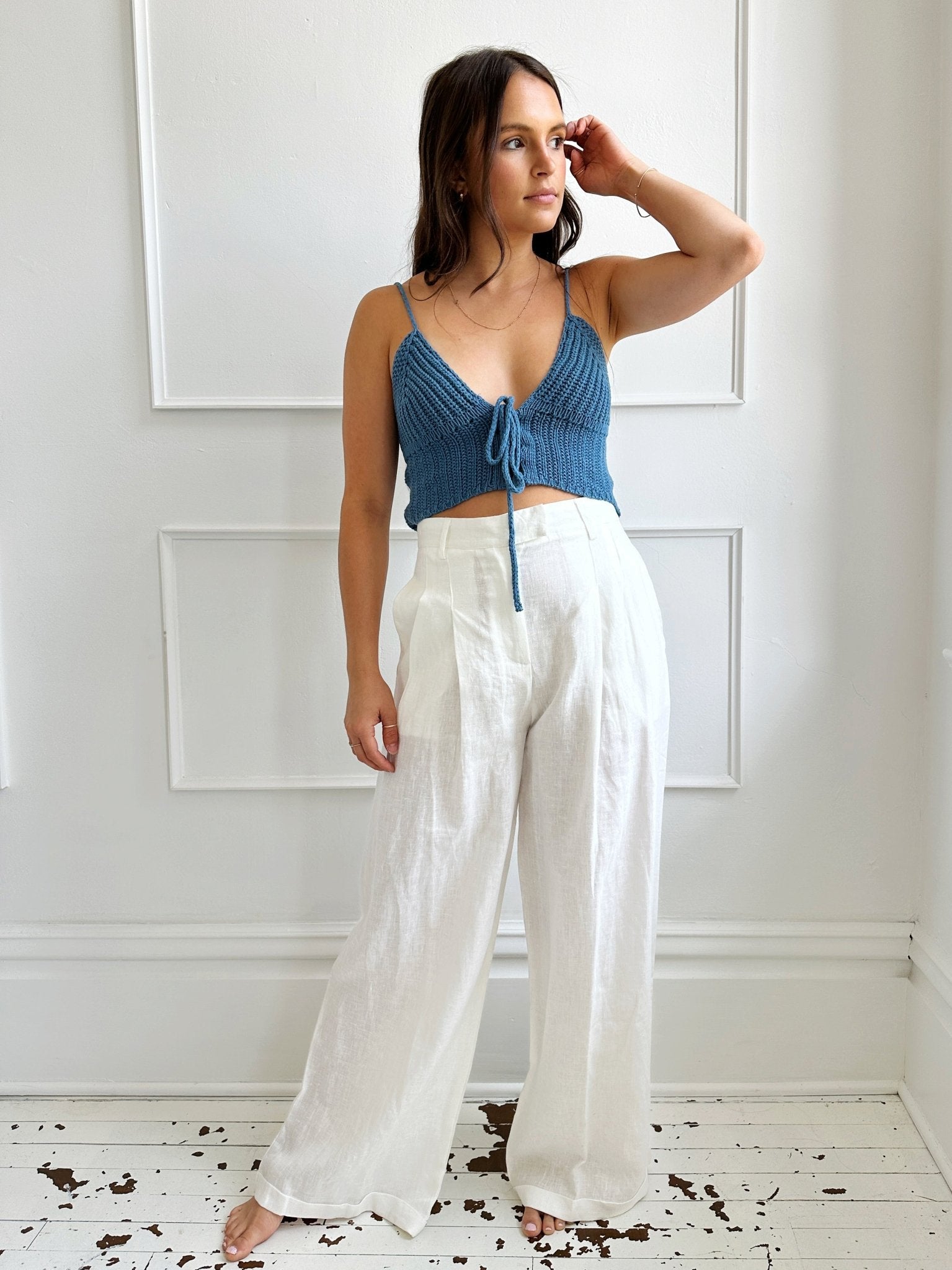 Pleated Linen Pants - Spring Sweet