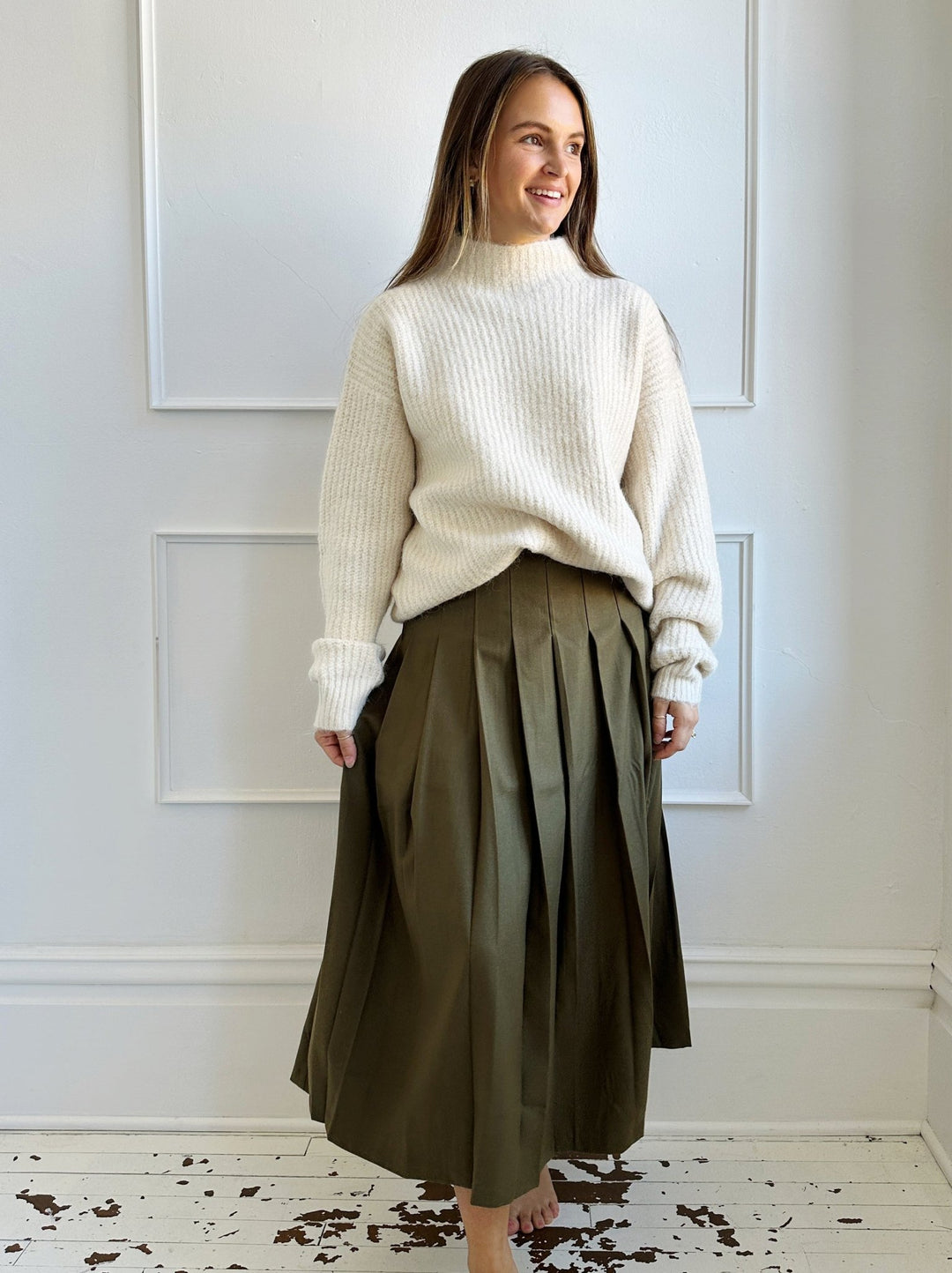 Pleated Trouser Skirt - Spring Sweet