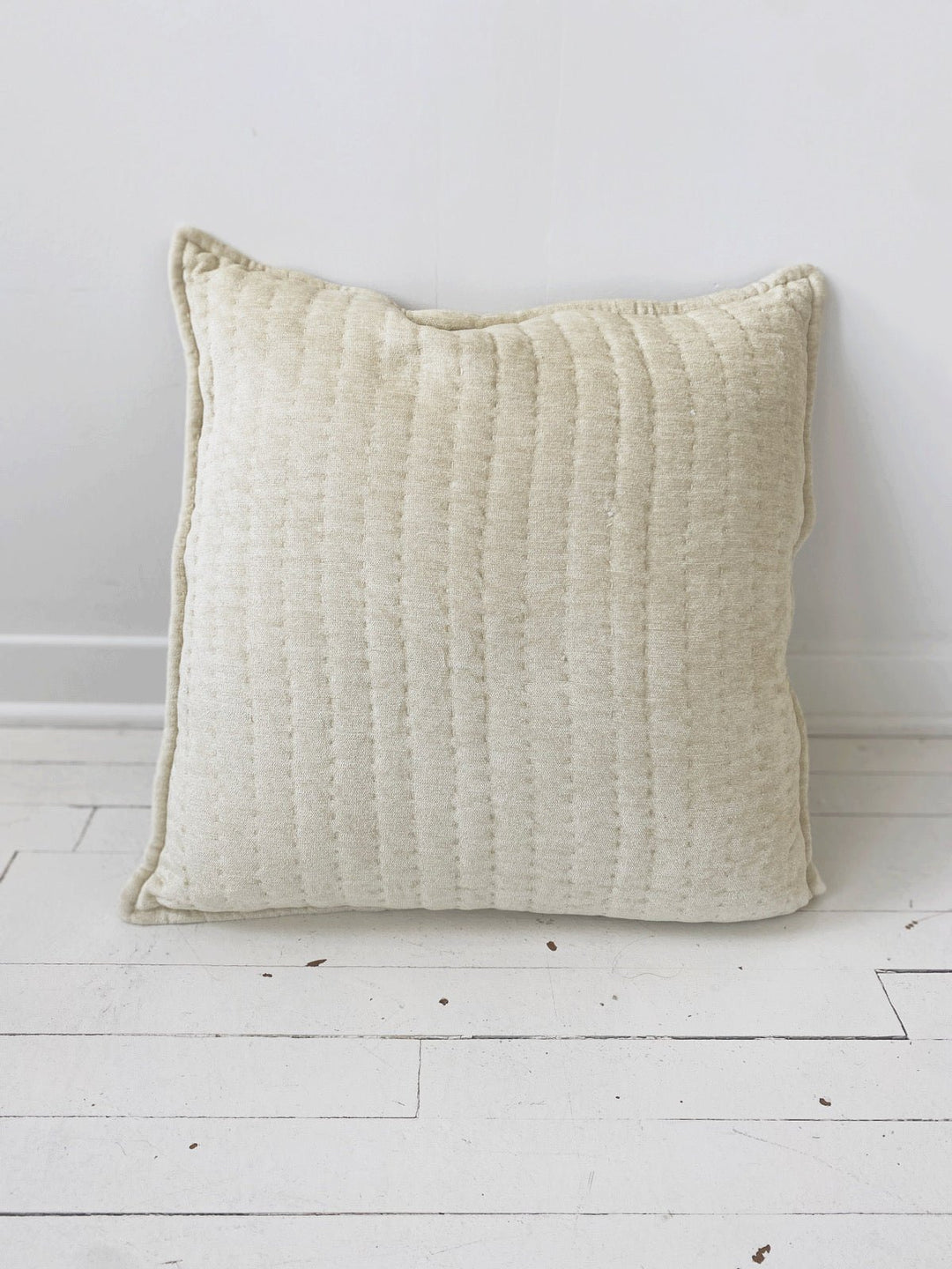 Quilted Cotton Chenille Pillow - Spring Sweet