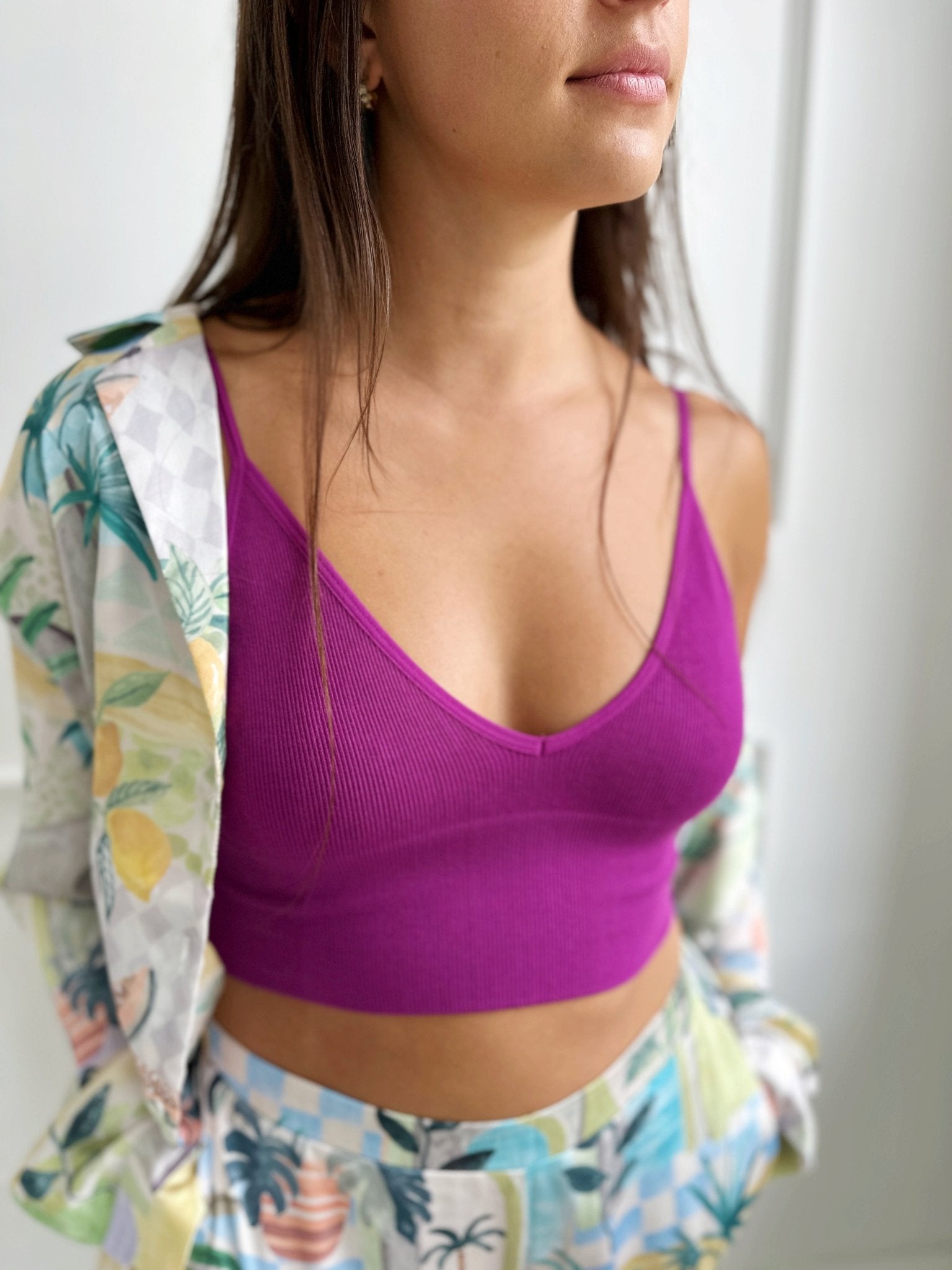 Ribbed Triangle Bralette - Spring Sweet