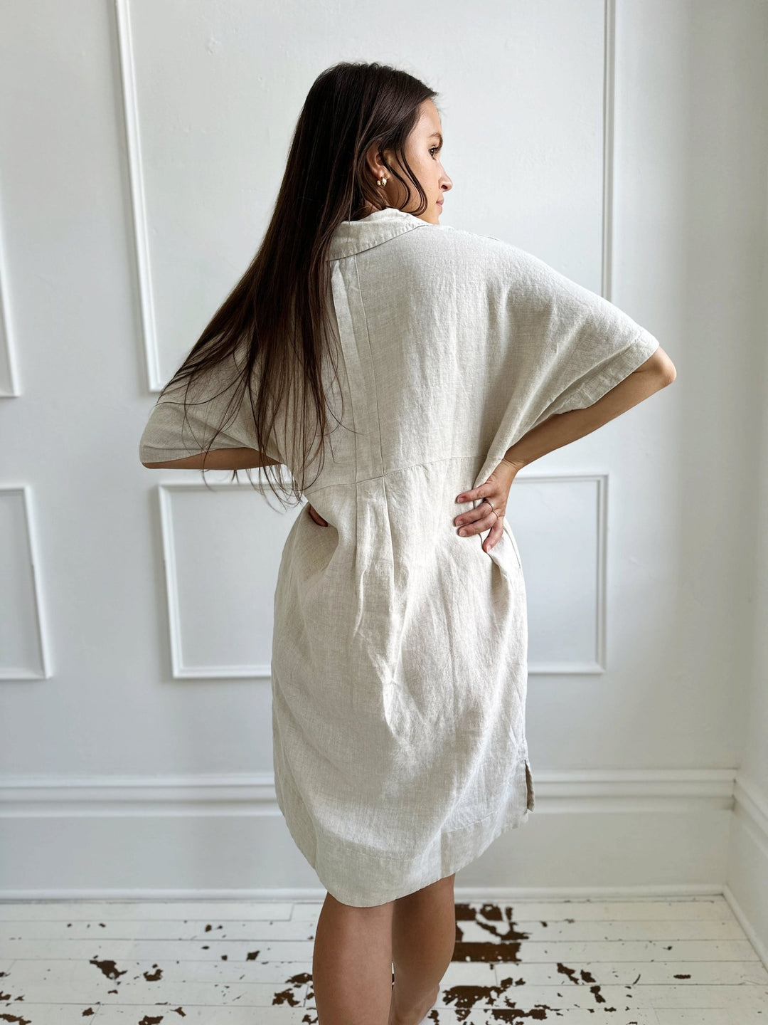 Short Sleeve Linen Shirtdress - Spring Sweet