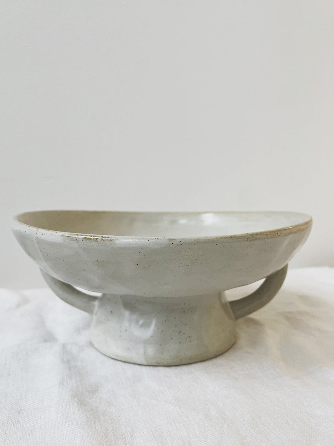 Stoneware Footed Pedestal/Bowl - Spring Sweet