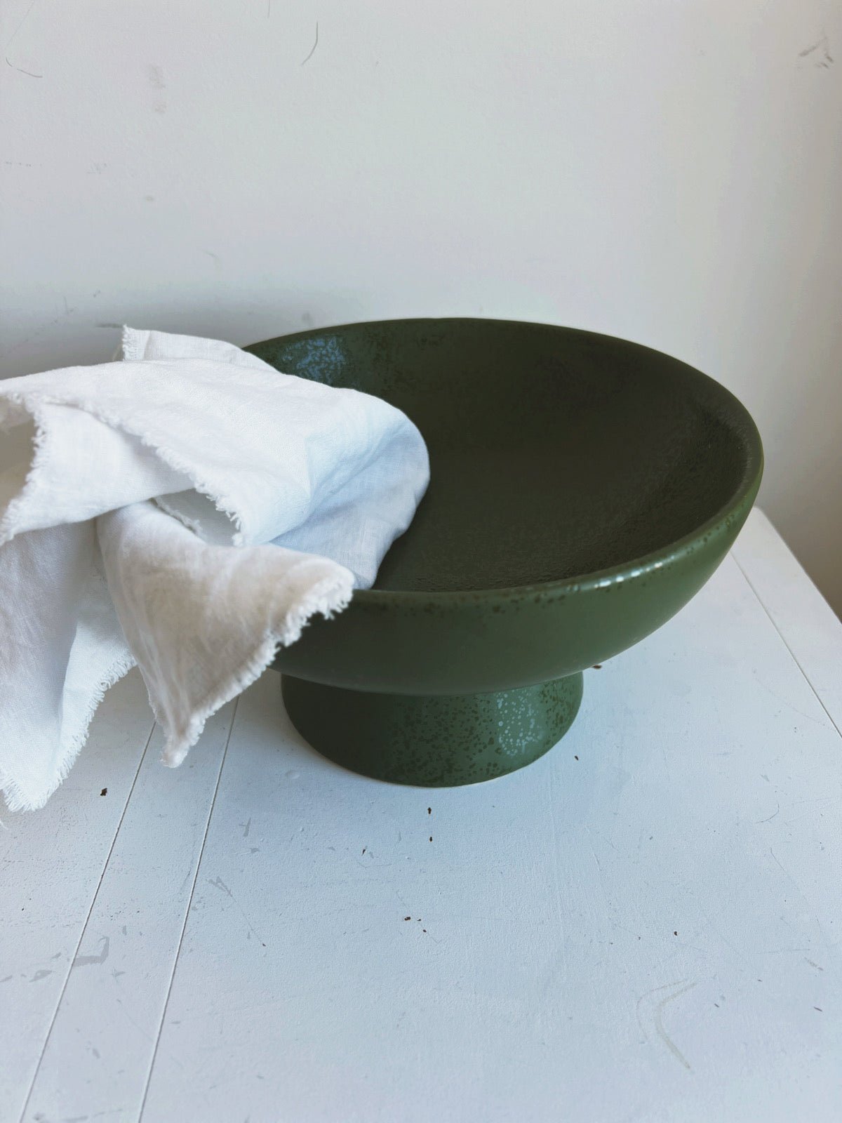 Stoneware Pedestal Bowl - Spring Sweet