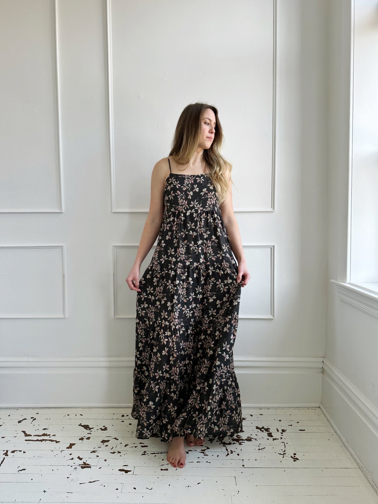 Tie Strap Floral Maxi Dress - Spring Sweet