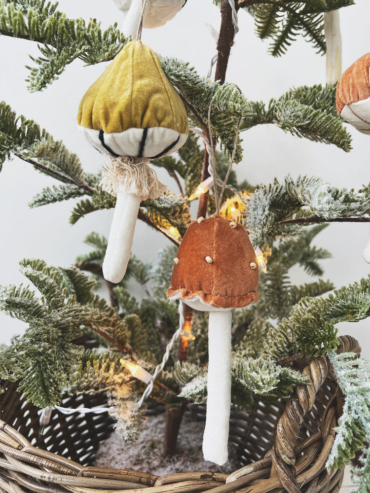 Velvet Mushroom Ornament - Spring Sweet