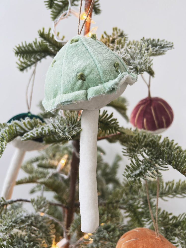 Velvet Mushroom Ornament - Spring Sweet