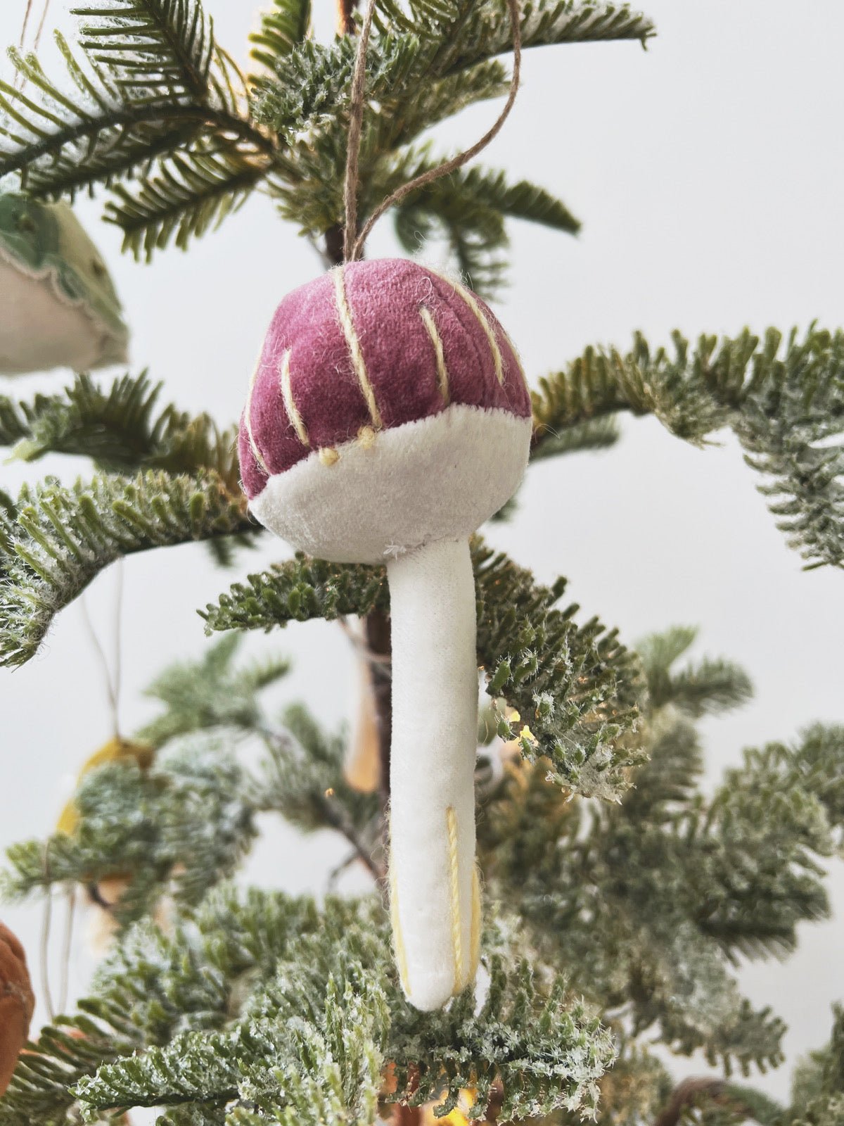 Velvet Mushroom Ornament - Spring Sweet